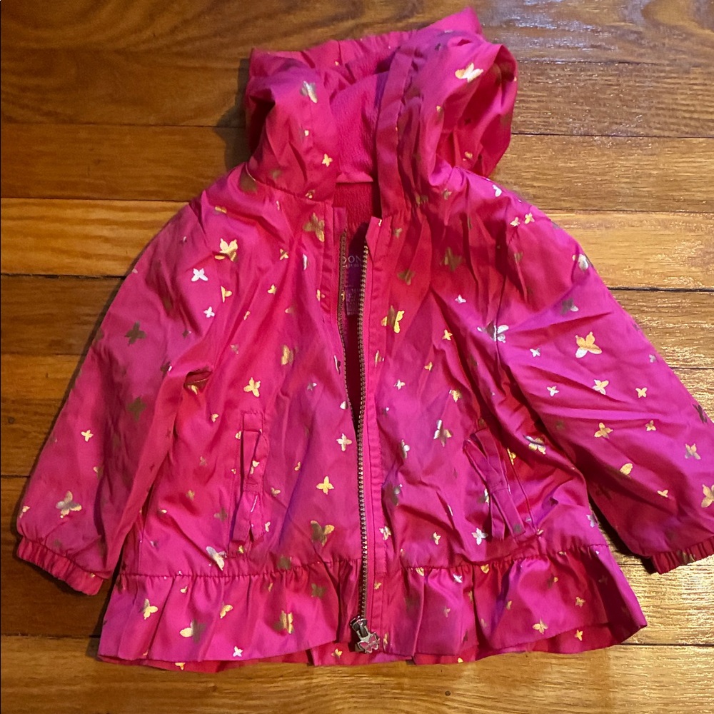 London Fog Pink Butterfly Raincoat for Kids